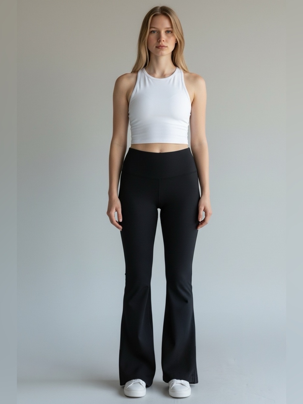 Uniqlo AIRism Black High-Rise Flare Active Pants Large